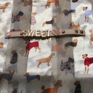 🎀BCBG leather bracelet with letters “SWEET” & a💛